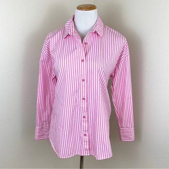 YS Milano Tops - ✨5 FOR $25✨  YS Milano pink white stripe button down shirt